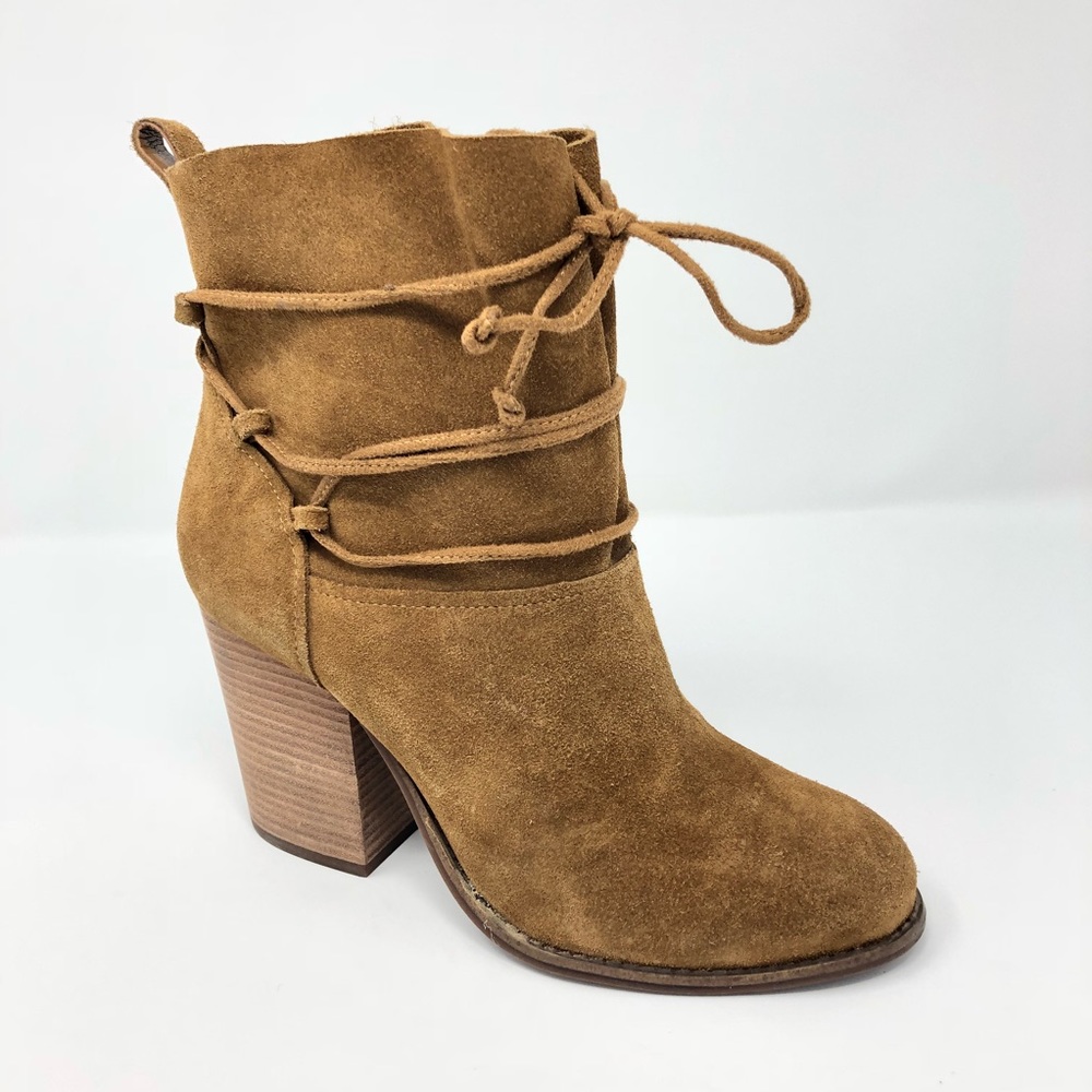 Jessica Simpson Honey Brown Block Ankle Boots 9.5